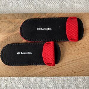 Kitchen Grips Deluxe 2pc Pot & Pan Handle Holder Set - Red / Black